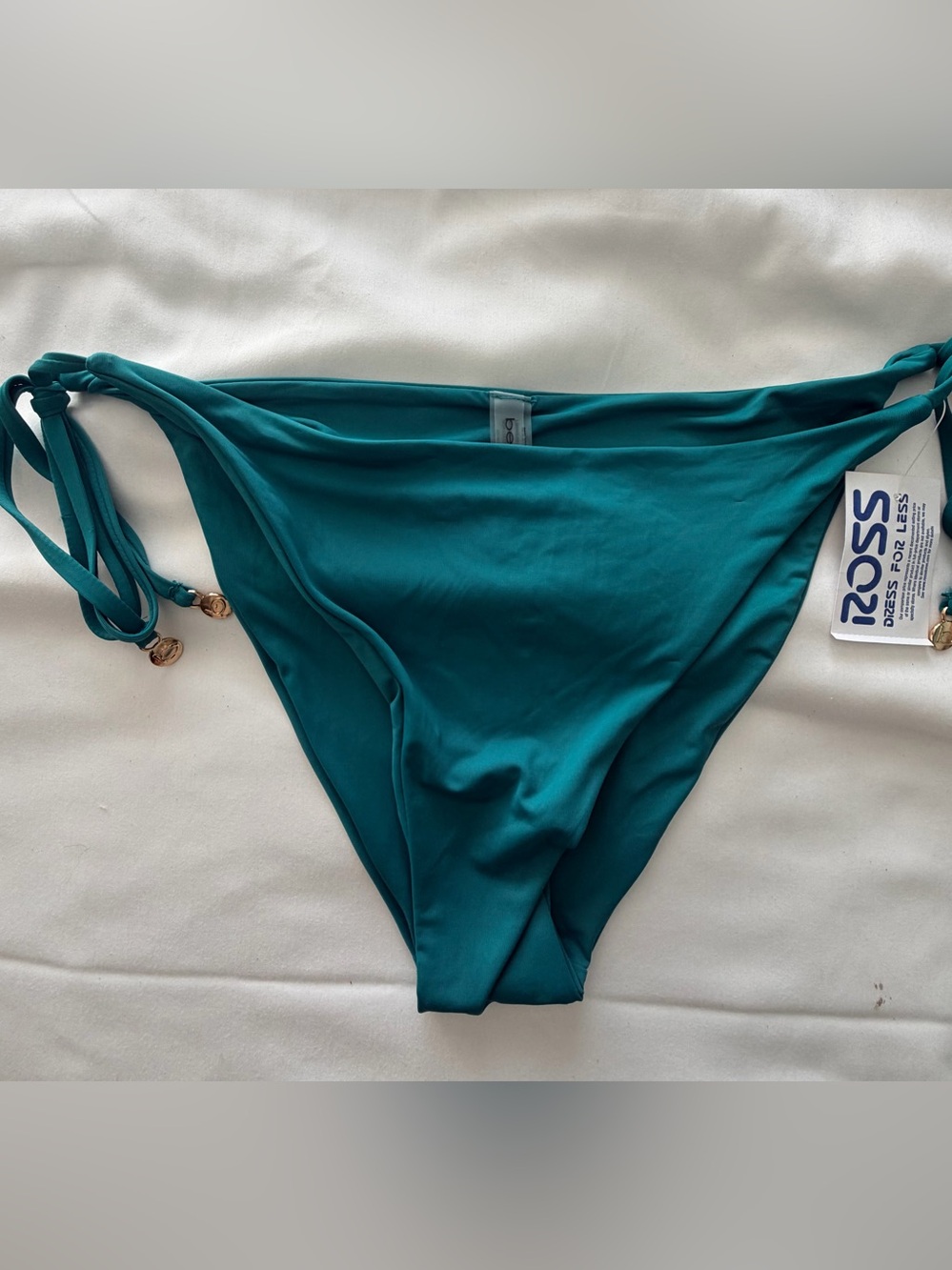 bebe Teal green Side-Tie Bikini Bottoms NWT